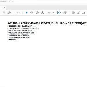 Tadano Crane AT-160-1 42049140400 LOWER,ISUZU KC-NPR71GDR(A/T) Spare Parts Catalog Manual - PDF DOWNLOAD
