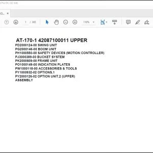 Tadano Crane AT-170-1 42087100011 UPPER Spare Parts Catalog Manual - PDF DOWNLOAD