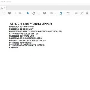 Tadano Crane AT-170-1 42087100013 UPPER Spare Parts Catalog Manual - PDF DOWNLOAD
