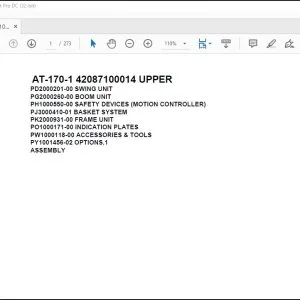 Tadano Crane AT-170-1 42087100014 UPPER Spare Parts Catalog Manual - PDF DOWNLOAD