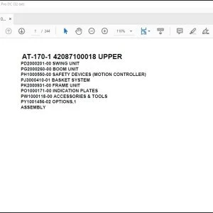 Tadano Crane AT-170-1 42087100018 UPPER Spare Parts Catalog Manual - PDF DOWNLOAD