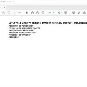 Tadano Crane AT-170-1 42087110100 LOWER,NISSAN DIESEL PB-BKR81N-G5NXY Parts Manual - PDF DOWNLOAD