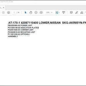 Tadano Crane AT-170-1 42087110400 LOWER,NISSAN SKG-AKR85YN-FN5AHY Spare Parts Manual - PDF DOWNLOAD