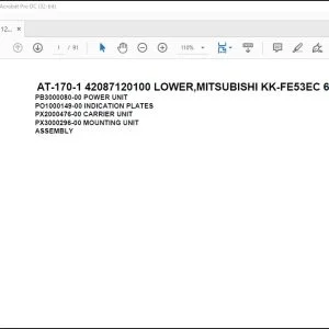 Tadano Crane AT-170-1 42087120100 LOWER,MITSUBISHI KK-FE53EC 6KA1 Spare Parts Manual - PDF DOWNLOAD