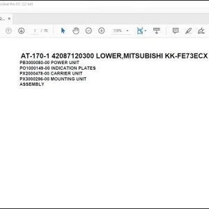 Tadano Crane AT-170-1 42087120300 LOWER,MITSUBISHI KK-FE73ECX 6KA1 Parts Manual - PDF DOWNLOAD