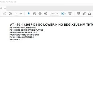 Tadano Crane AT-170-1 42087131100 LOWER,HINO BDG-XZU334M-TKTQB3 Parts Catalog Manual - PDF DOWNLOAD