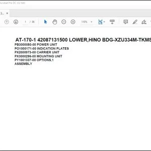 Tadano Crane AT-170-1 42087131500 LOWER,HINO BDG-XZU334M-TKMSD3 Parts Catalog Manual - PDF DOWNLOAD