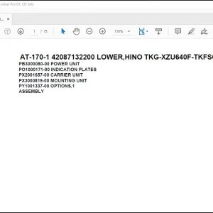Tadano Crane AT-170-1 42087132200 LOWER,HINO TKG-XZU640F-TKFSC6 Parts Catalog Manual - PDF DOWNLOAD