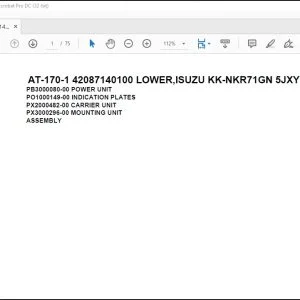 Tadano Crane AT-170-1 42087140100 LOWER,ISUZU KK-NKR71GN 5JXY Parts Catalog Manual - PDF DOWNLOAD