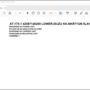 Tadano Crane AT-170-1 42087140200 LOWER,ISUZU KK-NKR71GN 5LXHY Parts Catalog Manual - PDF DOWNLOAD