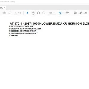 Tadano Crane AT-170-1 42087140300 LOWER,ISUZU KR-NKR81GN-5LXHYB Parts Catalog Manual - PDF DOWNLOAD