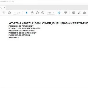 Tadano Crane AT-170-1 42087141300 LOWER,ISUZU SKG-NKR85YN-FN5AHY-D Spare Parts Manual - PDF DOWNLOAD