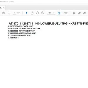 Tadano Crane AT-170-1 42087141400 LOWER,ISUZU TKG-NKR85YN-FN5AHY-M Parts Manual - PDF DOWNLOAD