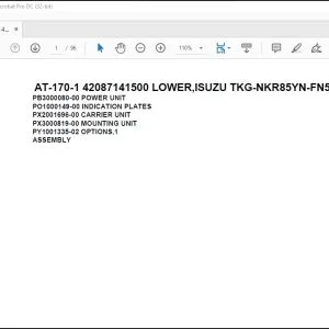 Tadano Crane AT-170-1 42087141500 LOWER,ISUZU TKG-NKR85YN-FN5AHY-D Parts Manual - PDF DOWNLOAD