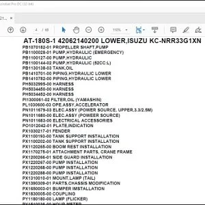 Tadano Crane AT-180S-1 42062140200 LOWER,ISUZU KC-NRR33G1XN Spare Parts Catalog Manual - PDF DOWNLOAD