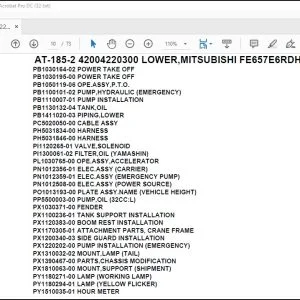 Tadano Crane AT-185-2 42004220300 LOWER,MITSUBISHI FE657E6RDH2 Spare Parts Catalog Manual - PDF DOWNLOAD