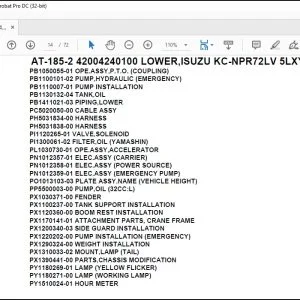 Tadano Crane AT-185-2 42004240100 LOWER,ISUZU KC-NPR72LV 5LXY Spare Parts Catalog Manual - PDF DOWNLOAD