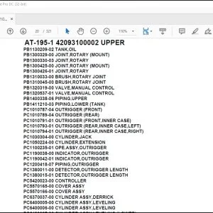 Tadano Crane AT-195-1 42093100002 UPPER Spare Parts Catalog Manual - PDF DOWNLOAD