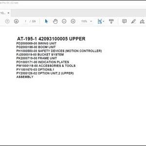 Tadano Crane AT-195-1 42093100005 UPPER Spare Parts Catalog Manual - PDF DOWNLOAD