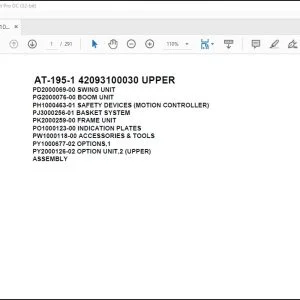 Tadano Crane AT-195-1 42093100030 UPPER Spare Parts Catalog Manual - PDF DOWNLOAD