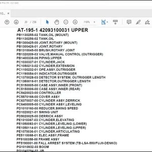 Tadano Crane AT-195-1 42093100031 UPPER Spare Parts Catalog Manual - PDF DOWNLOAD