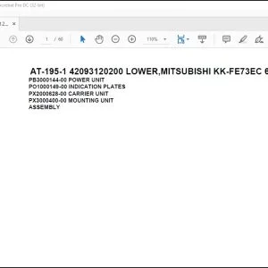 Tadano Crane AT-195-1 42093120200 LOWER,MITSUBISHI KK-FE73EC 6KA1 Parts Manual - PDF DOWNLOAD