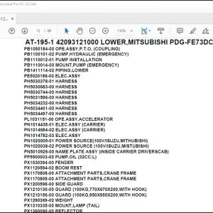 Tadano Crane AT-195-1 42093121000 LOWER,MITSUBISHI PDG-FE73DCY 6KA4 Parts Manual - PDF DOWNLOAD