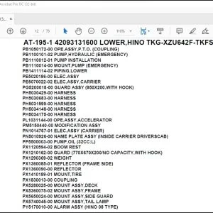 Tadano Crane AT-195-1 42093131600 LOWER,HINO TKG-XZU642F-TKFSC6 Parts Catalog Manual - PDF DOWNLOAD
