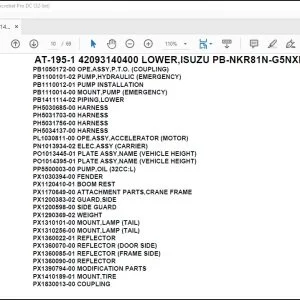 Tadano Crane AT-195-1 42093140400 LOWER,ISUZU PB-NKR81N-G5NXHY-B Parts Catalog Manual - PDF DOWNLOAD