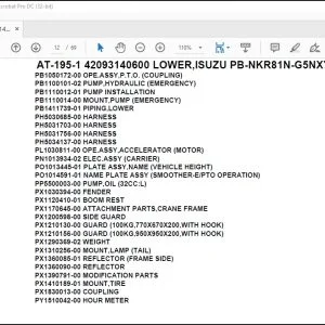 Tadano Crane AT-195-1 42093140600 LOWER,ISUZU PB-NKR81N-G5NXY Parts Catalog Manual - PDF DOWNLOAD