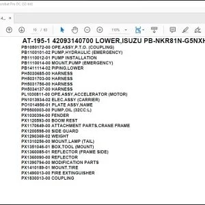 Tadano Crane AT-195-1 42093140700 LOWER,ISUZU PB-NKR81N-G5NXHY-B Parts Catalog Manual - PDF DOWNLOAD