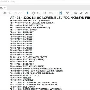 Tadano Crane AT-195-1 42093141000 LOWER,ISUZU PDG-NKR85YN-FN5AHY-M Parts Manual - PDF DOWNLOAD