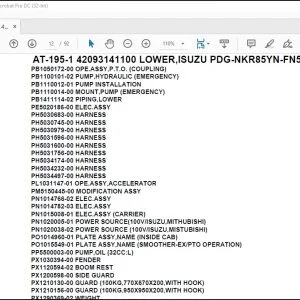 Tadano Crane AT-195-1 42093141100 LOWER,ISUZU PDG-NKR85YN-FN5AHY-D Parts Manual - PDF DOWNLOAD