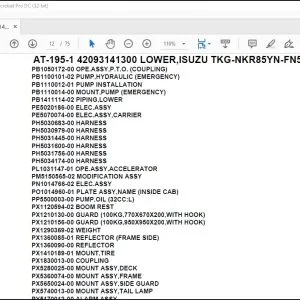 Tadano Crane AT-195-1 42093141300 LOWER,ISUZU TKG-NKR85YN-FN5AHY-M Parts Manual - PDF DOWNLOAD
