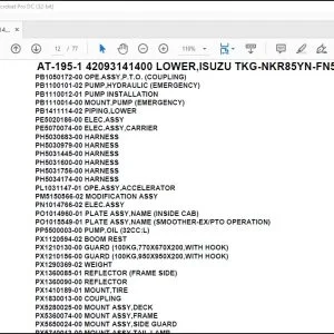Tadano Crane AT-195-1 42093141400 LOWER,ISUZU TKG-NKR85YN-FN5AHY-D Parts Manual - PDF DOWNLOAD