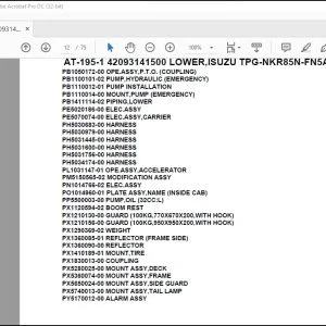Tadano Crane AT-195-1 42093141500 LOWER,ISUZU TPG-NKR85N-FN5AHY-M Spare Parts Manual - PDF DOWNLOAD