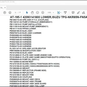 Tadano Crane AT-195-1 42093141600 LOWER,ISUZU TPG-NKR85N-FN5AHY-D Spare Parts Manual - PDF DOWNLOAD