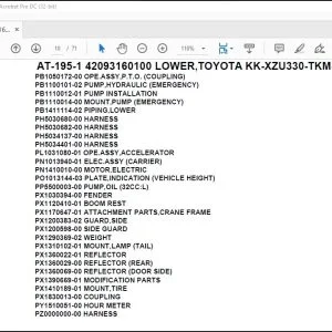 Tadano Crane AT-195-1 42093160100 LOWER,TOYOTA KK-XZU330-TKMSS3 Parts Catalog Manual - PDF DOWNLOAD