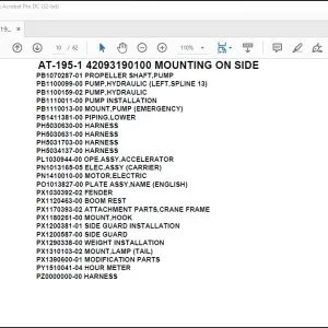 Tadano Crane AT-195-1 42093190100 MOUNTING ON SIDE Spare Parts Catalog Manual - PDF DOWNLOAD