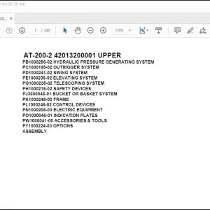 Tadano Crane AT-200-2 42013200001 UPPER Spare Parts Catalog Manual - PDF DOWNLOAD