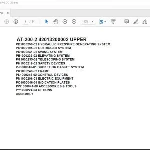 Tadano Crane AT-200-2 42013200002 UPPER Spare Parts Catalog Manual - PDF DOWNLOAD