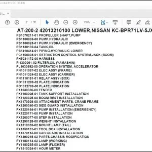 Tadano Crane AT-200-2 42013210100 LOWER,NISSAN KC-BPR71LV-5JXY Parts Catalog Manual - PDF DOWNLOAD