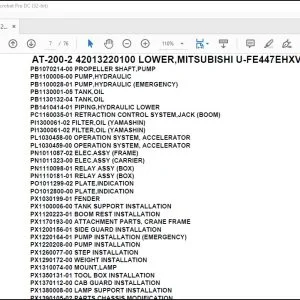 Tadano Crane AT-200-2 42013220100 LOWER,MITSUBISHI U-FE447EHXV Parts Catalog Manual - PDF DOWNLOAD