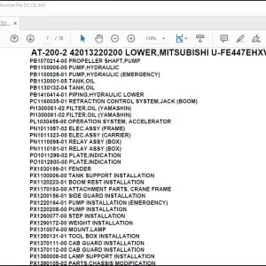 Tadano Crane AT-200-2 42013220200 LOWER,MITSUBISHI U-FE447EHXV Parts Catalog Manual - PDF DOWNLOAD