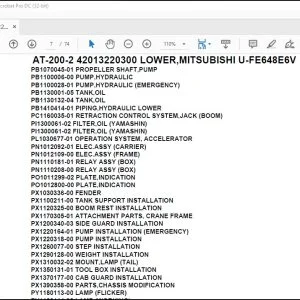 Tadano Crane AT-200-2 42013220300 LOWER,MITSUBISHI U-FE648E6V Parts Catalog Manual - PDF DOWNLOAD