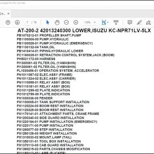 Tadano Crane AT-200-2 42013240300 LOWER,ISUZU KC-NPR71LV-5LX Parts Catalog Manual - PDF DOWNLOAD