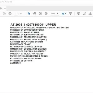 Tadano Crane AT-200S-1 42076100001 UPPER Spare Parts Catalog Manual - PDF DOWNLOAD
