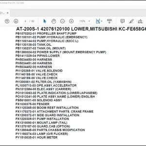 Tadano Crane AT-200S-1 42076120100 LOWER,MITSUBISHI KC-FE658G6A Parts Catalog Manual - PDF DOWNLOAD