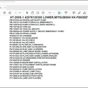 Tadano Crane AT-200S-1 42076120300 LOWER,MITSUBISHI KK-FE63EEY 6R2 Parts Manual - PDF DOWNLOAD