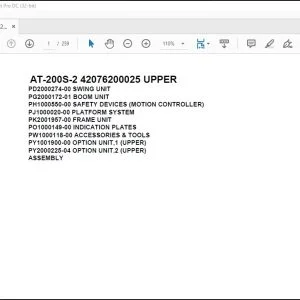 Tadano Crane AT-200S-2 42076200025 UPPER Spare Parts Catalog Manual - PDF DOWNLOAD